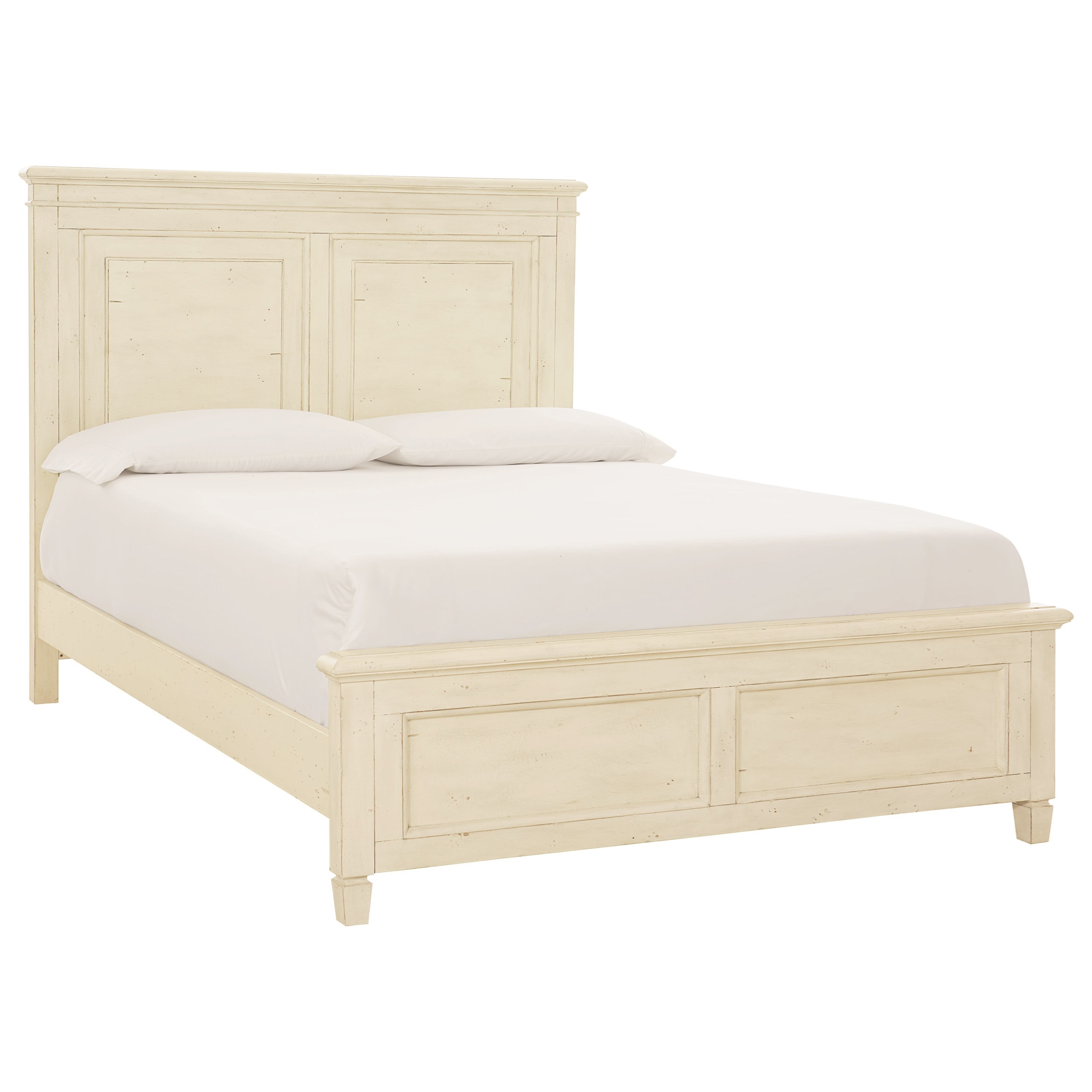 Bassett Shoreline Coastal Queen Panel Bed with Turned Legs Wayside